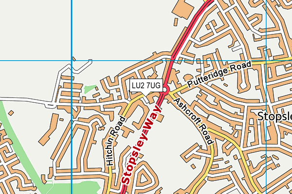 Stopsley Community Primary School map (LU2 7UG) - OS VectorMap District (Ordnance Survey)