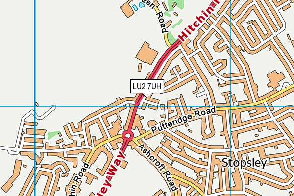 LU2 7UH map - OS VectorMap District (Ordnance Survey)