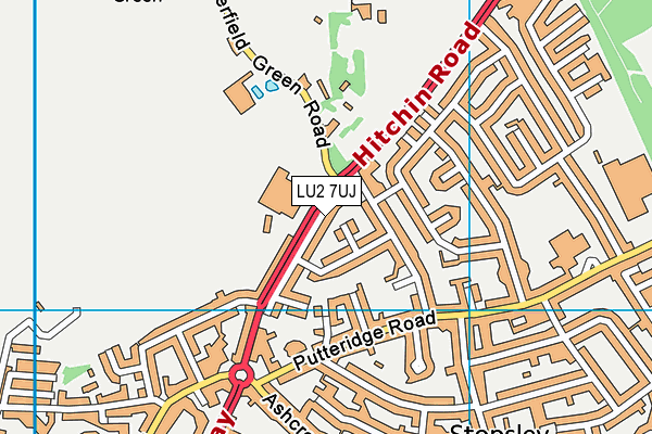 LU2 7UJ map - OS VectorMap District (Ordnance Survey)