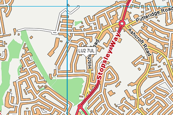 LU2 7UL map - OS VectorMap District (Ordnance Survey)