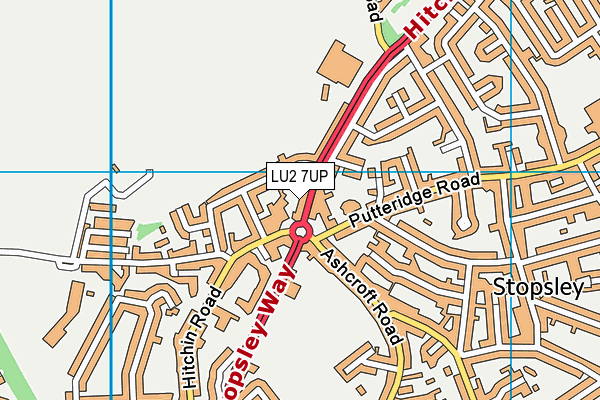 LU2 7UP map - OS VectorMap District (Ordnance Survey)