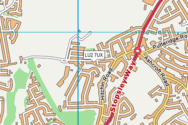 LU2 7UX map - OS VectorMap District (Ordnance Survey)