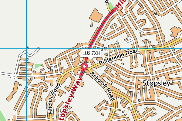LU2 7XH map - OS VectorMap District (Ordnance Survey)