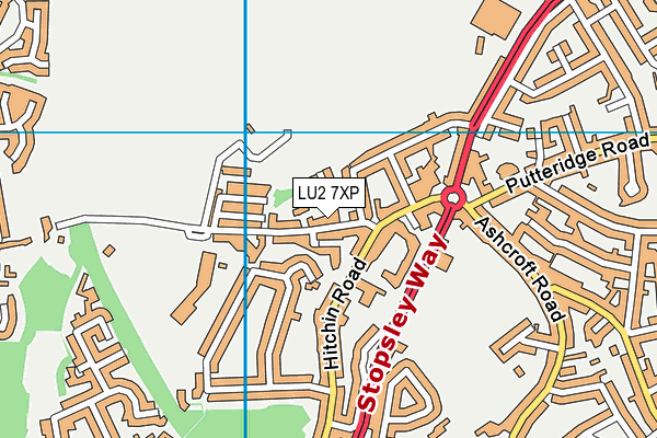 Luton Regional Sports Centre (Closed) map (LU2 7XP) - OS VectorMap District (Ordnance Survey)