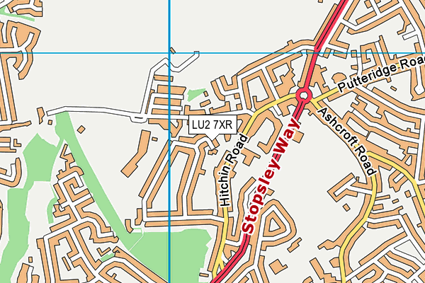 LU2 7XR map - OS VectorMap District (Ordnance Survey)