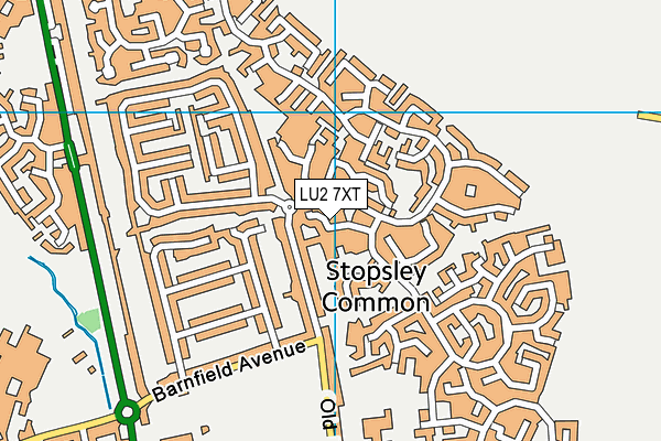 LU2 7XT map - OS VectorMap District (Ordnance Survey)
