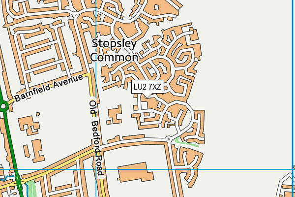 LU2 7XZ map - OS VectorMap District (Ordnance Survey)