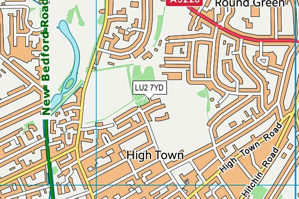 LU2 7YD map - OS VectorMap District (Ordnance Survey)