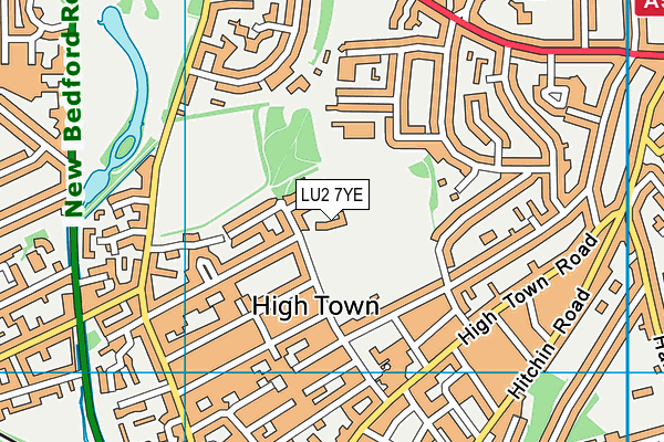 LU2 7YE map - OS VectorMap District (Ordnance Survey)