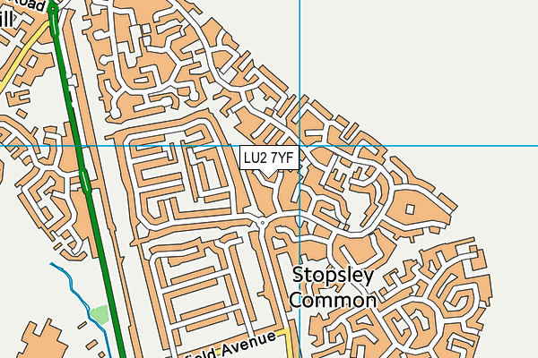 LU2 7YF map - OS VectorMap District (Ordnance Survey)