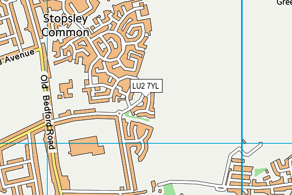 LU2 7YL map - OS VectorMap District (Ordnance Survey)