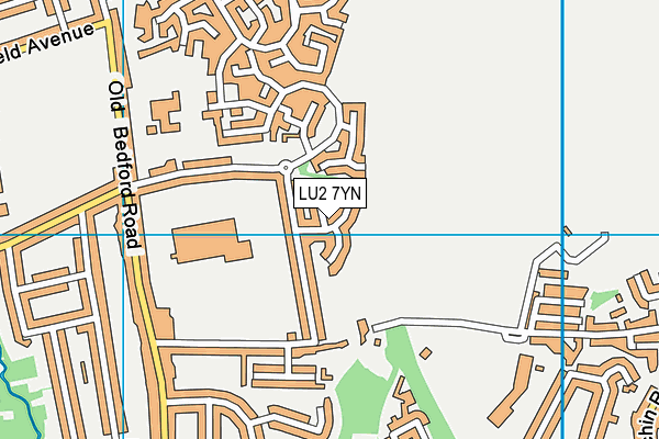 LU2 7YN map - OS VectorMap District (Ordnance Survey)