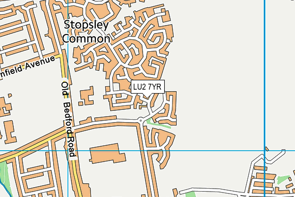 LU2 7YR map - OS VectorMap District (Ordnance Survey)