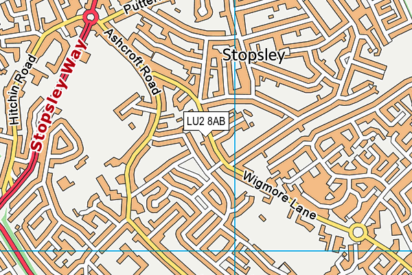 LU2 8AB map - OS VectorMap District (Ordnance Survey)