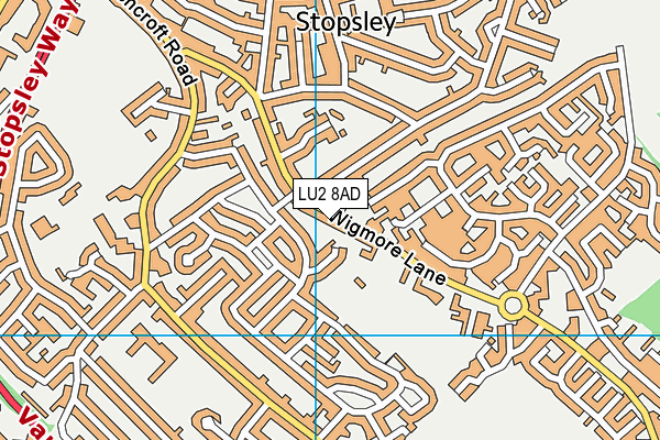 LU2 8AD map - OS VectorMap District (Ordnance Survey)