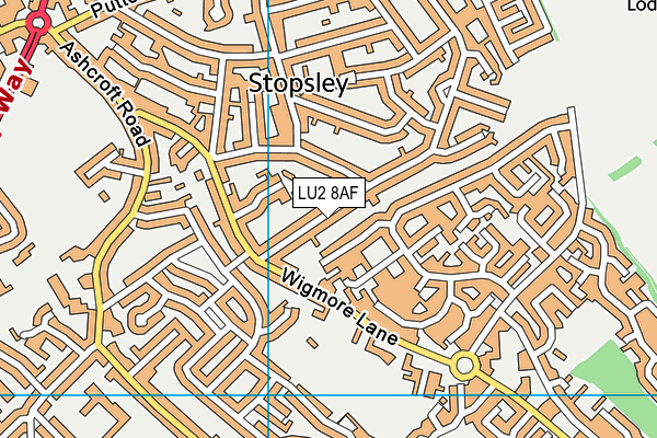 LU2 8AF map - OS VectorMap District (Ordnance Survey)