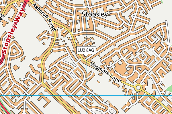 LU2 8AG map - OS VectorMap District (Ordnance Survey)