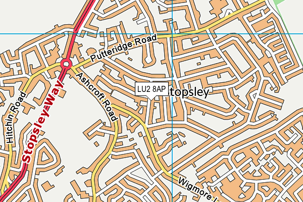 LU2 8AP map - OS VectorMap District (Ordnance Survey)