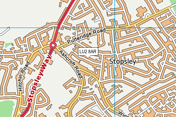 LU2 8AR map - OS VectorMap District (Ordnance Survey)