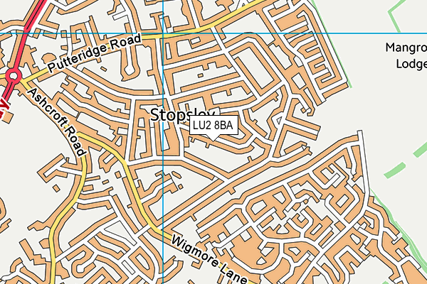 LU2 8BA map - OS VectorMap District (Ordnance Survey)