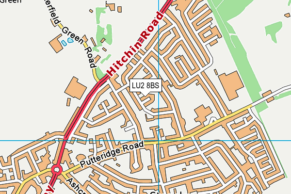 LU2 8BS map - OS VectorMap District (Ordnance Survey)