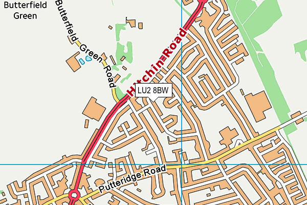 LU2 8BW map - OS VectorMap District (Ordnance Survey)