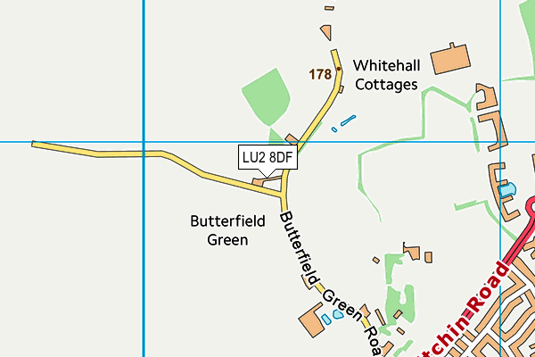 LU2 8DF map - OS VectorMap District (Ordnance Survey)