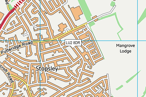 LU2 8DR map - OS VectorMap District (Ordnance Survey)