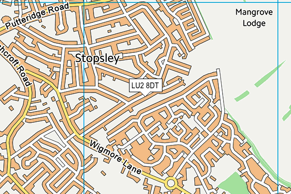 LU2 8DT map - OS VectorMap District (Ordnance Survey)