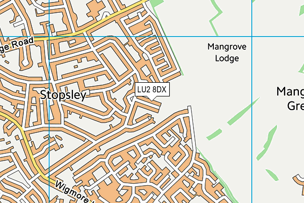 LU2 8DX map - OS VectorMap District (Ordnance Survey)