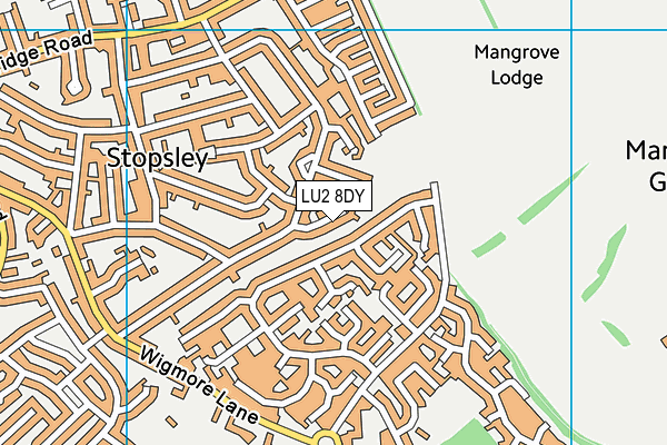 LU2 8DY map - OS VectorMap District (Ordnance Survey)