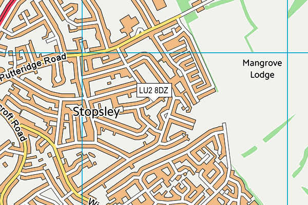 LU2 8DZ map - OS VectorMap District (Ordnance Survey)