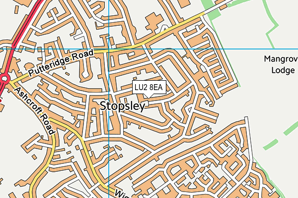 LU2 8EA map - OS VectorMap District (Ordnance Survey)