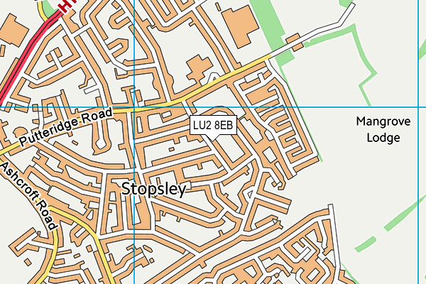 LU2 8EB map - OS VectorMap District (Ordnance Survey)