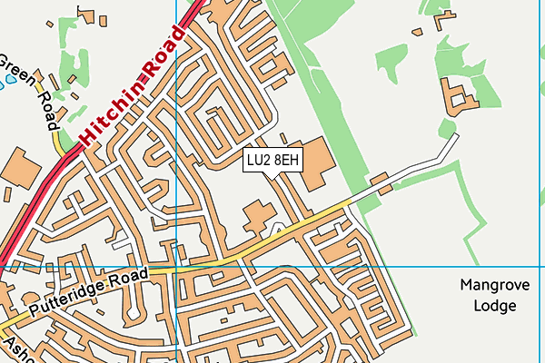 LU2 8EH map - OS VectorMap District (Ordnance Survey)