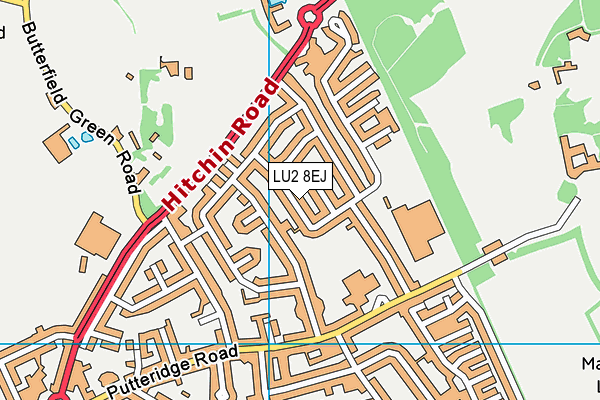 LU2 8EJ map - OS VectorMap District (Ordnance Survey)