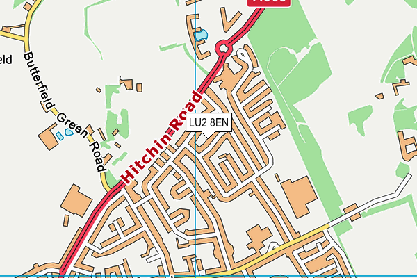 LU2 8EN map - OS VectorMap District (Ordnance Survey)