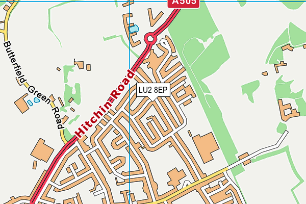 LU2 8EP map - OS VectorMap District (Ordnance Survey)