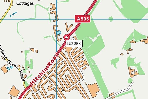 LU2 8EX map - OS VectorMap District (Ordnance Survey)