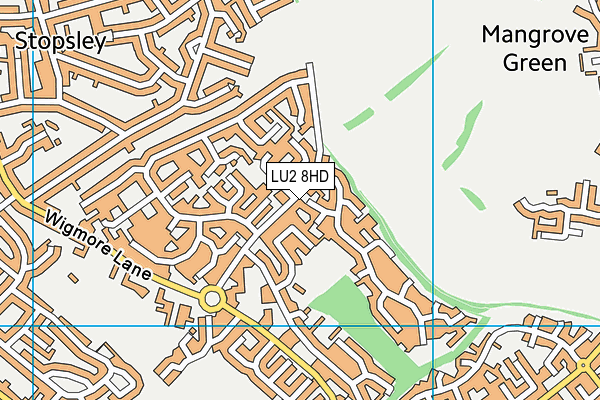 LU2 8HD map - OS VectorMap District (Ordnance Survey)