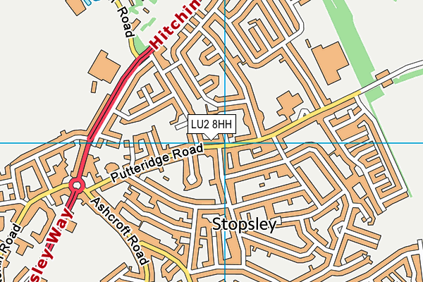 LU2 8HH map - OS VectorMap District (Ordnance Survey)