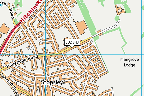 Putteridge High School (Closed) map (LU2 8HJ) - OS VectorMap District (Ordnance Survey)