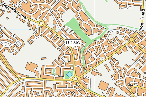 LU2 8JG map - OS VectorMap District (Ordnance Survey)