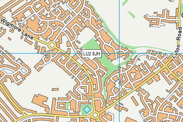 LU2 8JH map - OS VectorMap District (Ordnance Survey)