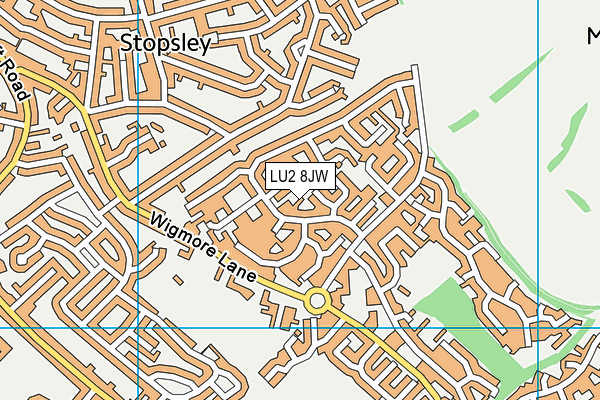 LU2 8JW map - OS VectorMap District (Ordnance Survey)