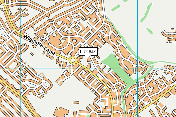 LU2 8JZ map - OS VectorMap District (Ordnance Survey)