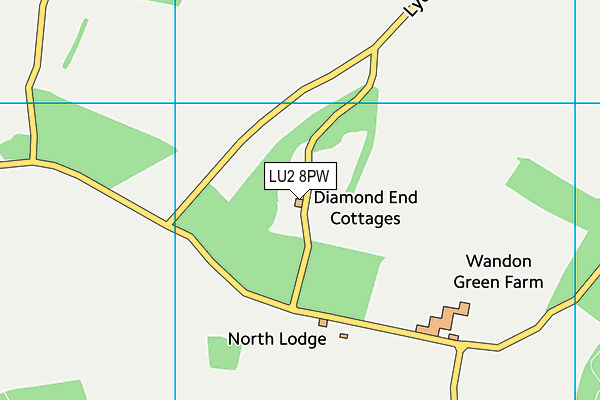 LU2 8PW map - OS VectorMap District (Ordnance Survey)