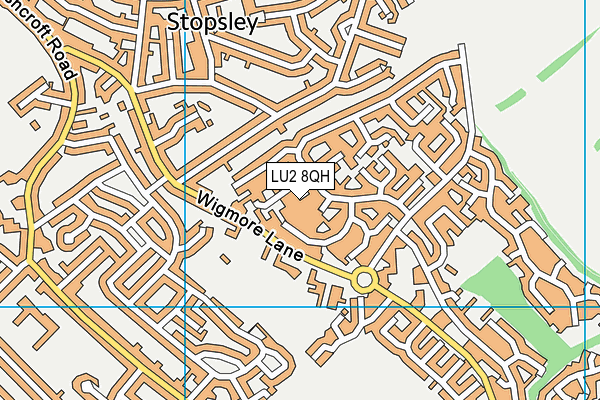 LU2 8QH map - OS VectorMap District (Ordnance Survey)