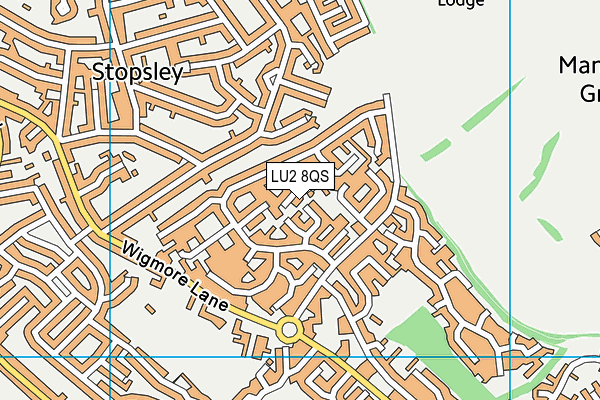 LU2 8QS map - OS VectorMap District (Ordnance Survey)