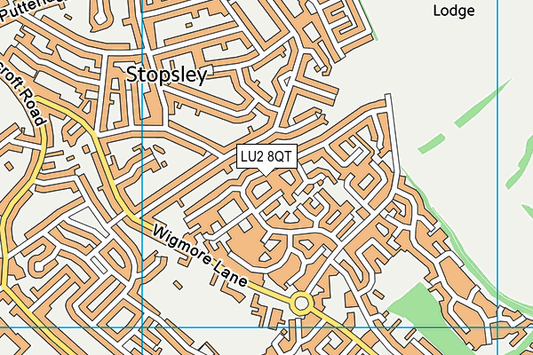 LU2 8QT map - OS VectorMap District (Ordnance Survey)